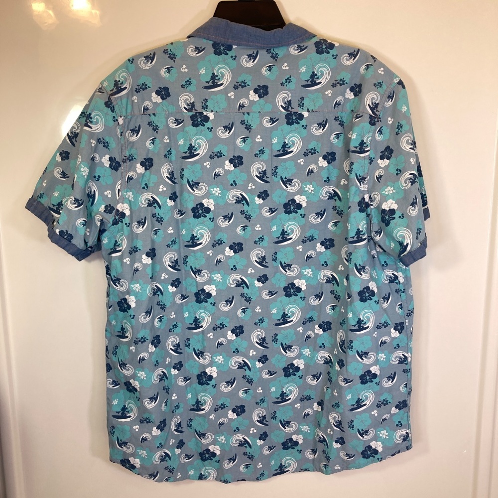 Mickey Mouse Surf Mens Disney Snap Short Sleeve Collared Shirt Sz XL - Picture 11 of 16